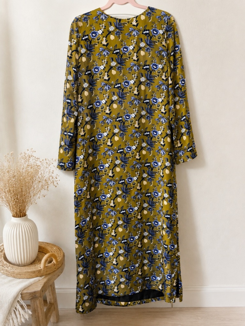 Rose Room Size M 100% Silk Floral Maxi Dress Made in New York